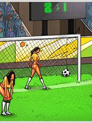 Hard porn games with cute busty bitches playing football