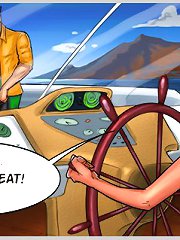 Horny xxx comics game with nude hottie fucked hard on the yacht