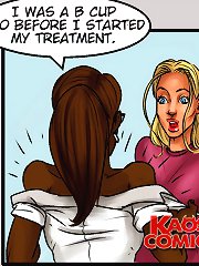 Alluring buxomy girl does the results of her innovative swollen areola remedy at interracial toons!