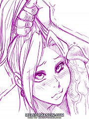 Hentai cartoons with beautiful young girls which are training to do blowjob