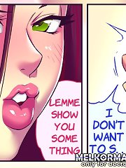 Busty lesbians kissing and licking pussy in cartoon sex